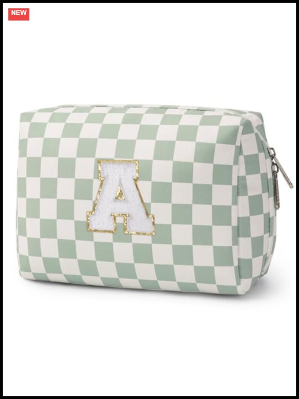 Personalized Initial Makeup Bag, Monogram Toiletry Pouch for Travel,